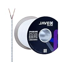 JAVEX 16/2 Speaker Wire [UL Listed CL2/CL3] 16 Gauge Oxygen-Free Copper Cable in-Wall/Outdoor for Alarm Systems, Home Theater, Car Audio System, 250 FT, White