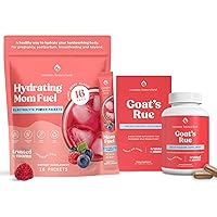 Breastfeeding Support Bundle: Hydrating Mom Fuel Electrolyte Drink Mix (16 Ct) + Goat's Rue Lactation Supplement - Enhances Breast Milk Supply (120 Capsules)
