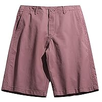 Mens Chino Shorts Dressy Casual Solid Color Summer Loose Fit Cargo Shorts Plus Size Combat Shorts Knee Length