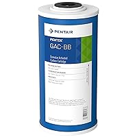 Pentair Pentek GAC-BB Big Blue Carbon Water Filter, 10-Inch, Whole House Heavy Duty Granular Activated Carbon (GAC) Replacement Cartridge, 10