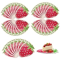 Strawberry Paper Plates,40pcs Strawberry Plates Party Supplies,Strawberry Birthday Decorations,Paper Plates Fork For Watercolor Strawberry Themed Baby Shower Party Decor