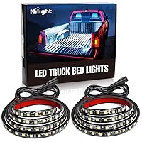 Nilight - TR-05 2PCS 60 Inch 180 LEDs Bed Strip Kit with Waterproof on/Off Switch Blade Fuse 2-Way Splitter Extension Cable for Cargo, Pickup Truck, SUV, RV, Boat , 2 Years Warranty