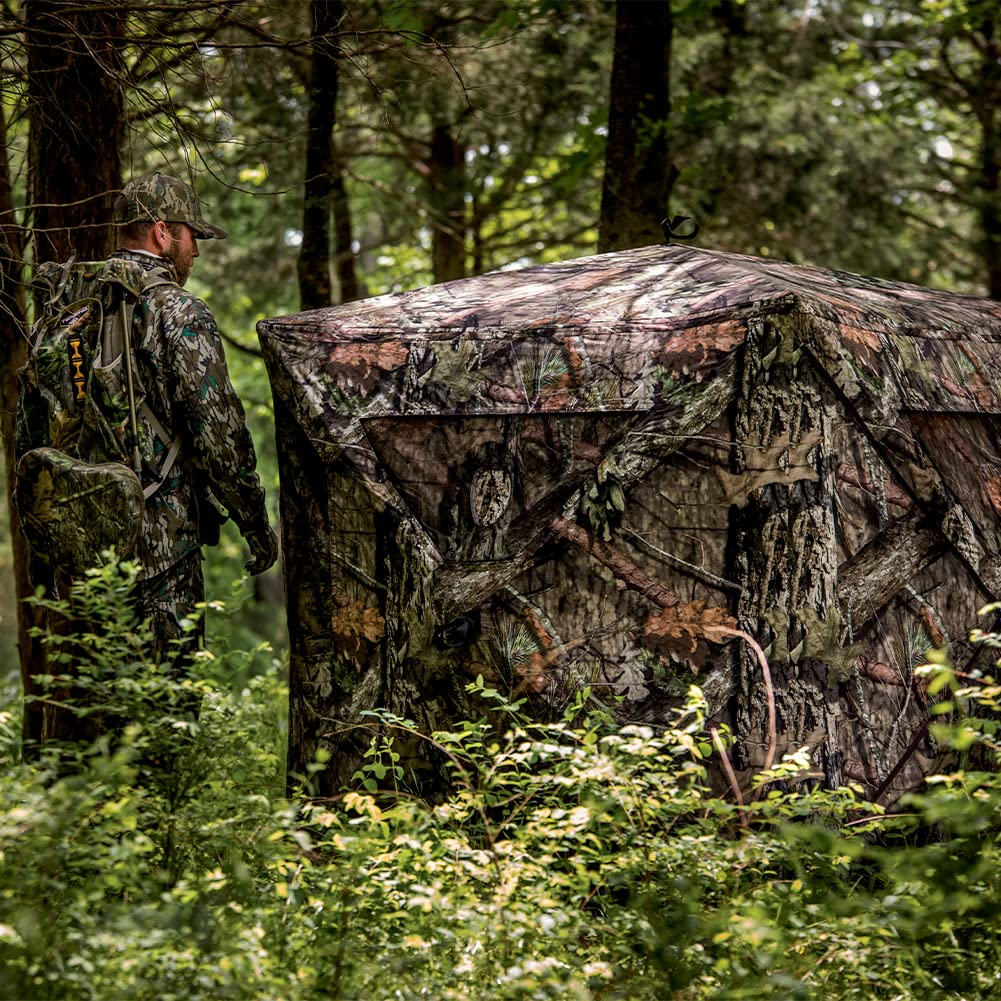 Ameristep Brickhouse 3-Person Easy Set-Up Low-Noise Hunting Camouflage Ground Blind