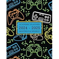 Academic Planner 2024-2025 Monthly & WEEKLY:: June 2024 to July 2025 Two year Agenda with Holidays and Inspirational Quotes Student Game Cover large organizer and Schedule 8.5x11