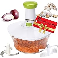 Brieftons 6.8-Cup Manual Food Chopper for Chopping Veggies, Fruits, Herbs, Onions - For Salsa, Salad, Pesto, Hummus
