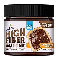 Leckar High Fiber Butter (reduced sugar, nuts free, gut microbiome-friendly) for easy breakfast (Turmeric and Ginger (reduced sugar))
