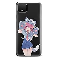 TPU Case Compatible for Google Pixel 8 Pro 7a 6a 5a XL 4a 5G 2 XL 3 XL 3a 4 Meow Soft Cute Lady Trend Funny Slim fit Pussycat Clear Cat Print Anime Design Flexible Silicone Teen Kawaii Kid