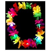 LED Multi-Color Light-Up Flashing Hawaiian Lei Necklace String, Assorted Colors