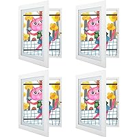 Golden State Art, 10x12.5 Kids Art Frames, Front-Opening, Great for Kids Drawings, Artworks, Children Art Projects, Schoolwork, Home or Office (White, Set of 4)