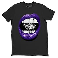 12 Field Purple Design Printed Lips Diamond Sneaker Matching T-Shirt