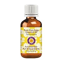 Deve Herbes Pure Clary Sage Essential Oil (Salvia sclarea) Steam Distilled 30ml (1 oz)