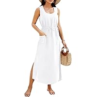 Blooming Jelly Women Swimsuit Cover Ups Bathing Suit Coverup Beach Dress Tank Swimwear Cover up with Pockets