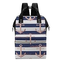 Retro Anchors Marine Diaper Bag Backpack Travel Waterproof Mommy Bag Nappy Daypack