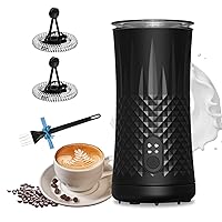 VRORFUN Electric Milk Frother and Steamer, 4-in-1 Automatic Milk Frother and Warmer Heater, Hot and Cold Milk Foam Maker for Coffee, Latte, Cappuccino Silent Operation, Black