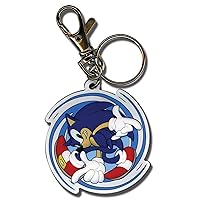 Great Eastern Entertainment Sonic The Hedgehog Spinning Sonic Keychain Multicolored, 2x7
