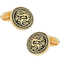 Gold Chinese Dragon Cufflinks with Presentation Box