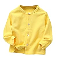 Toddler Baby Girls Boys Long Sleeve Solid Color Knit Cardigan Jacket Coat Crewneck Button Down Outwear Clothes