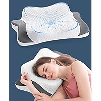 Elegear Cervical Pillow for Neck Pain Relief, Ergonomic Adjustable Contour Pillow for Sleeping, Memory Foam Slow Rebound & Release Evenly, Orthopedic Neck Support Pillow for Side/Back/Stomach Sleeper