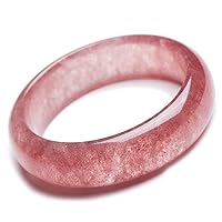 Natural Red Ice Strawberry Quartz Crystal Love Clear Round Women Bangle 61mm AAAA