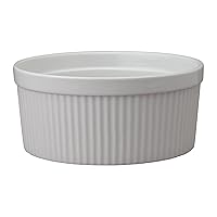 HIC Kitchen Souffle, Fine White Porcelain, 64-Ounce, 2-Quart