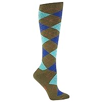 Sock It To Me Women's Knee Argyle Green/Turquoise Socks