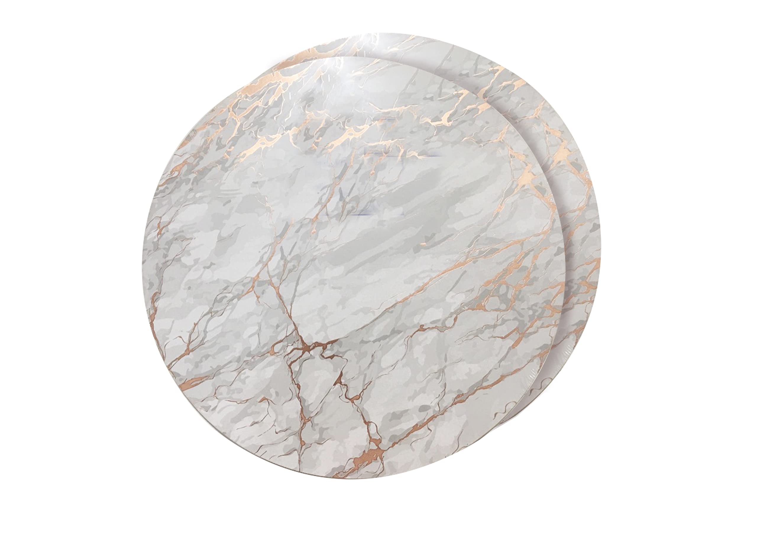 Dainty Home Marble Cork Place Mats Round Rose Gold 15