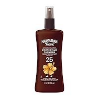 Protective Tanning Oil Spray Sunscreen SPF 25, 8oz | Tanning Sunscreen, Tanning Oil with SPF, Moisturizing Body Oil, Hawaiian Tropic Oil, Oxybenzone Free Outdoor Tanning Oil, 8oz