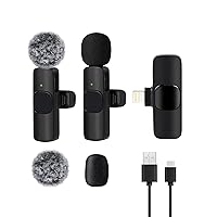 𝗭𝘆𝗲𝗿𝗰𝗵 𝟮𝟬𝟮𝟰 Professional Wireless Lavalier Microphone for iPhone iPad, Wireless Microphone- 2 Pack Noise Canceling Crystal Clear Recording with USB-C, Live Streaming, YouTube, TikTok