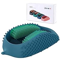 Lu-lala Shower Foot Scrubber - Portable Manual Foot Massager Cleaner Care for Soothe Feet Neuropathy Achy, Improve Foot Circulation - Wet and Dry use (Blue-Green)