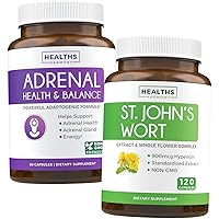 Bundle of St. Johns Wort & Adrenal Support - Well-Balanced Bundle - St. Johns Wort (Non-GMO) with powerful 900mcg Hypericin Extract (120 Capsules) & Adrenal Support - Cortisol Manager (Non-GMO)