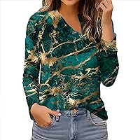 Womens Long Sleeve Floral Shirts Trendy 2024 Irregular Button V Neck Casual Tops Sexy Cute Plus Size Tunic Top