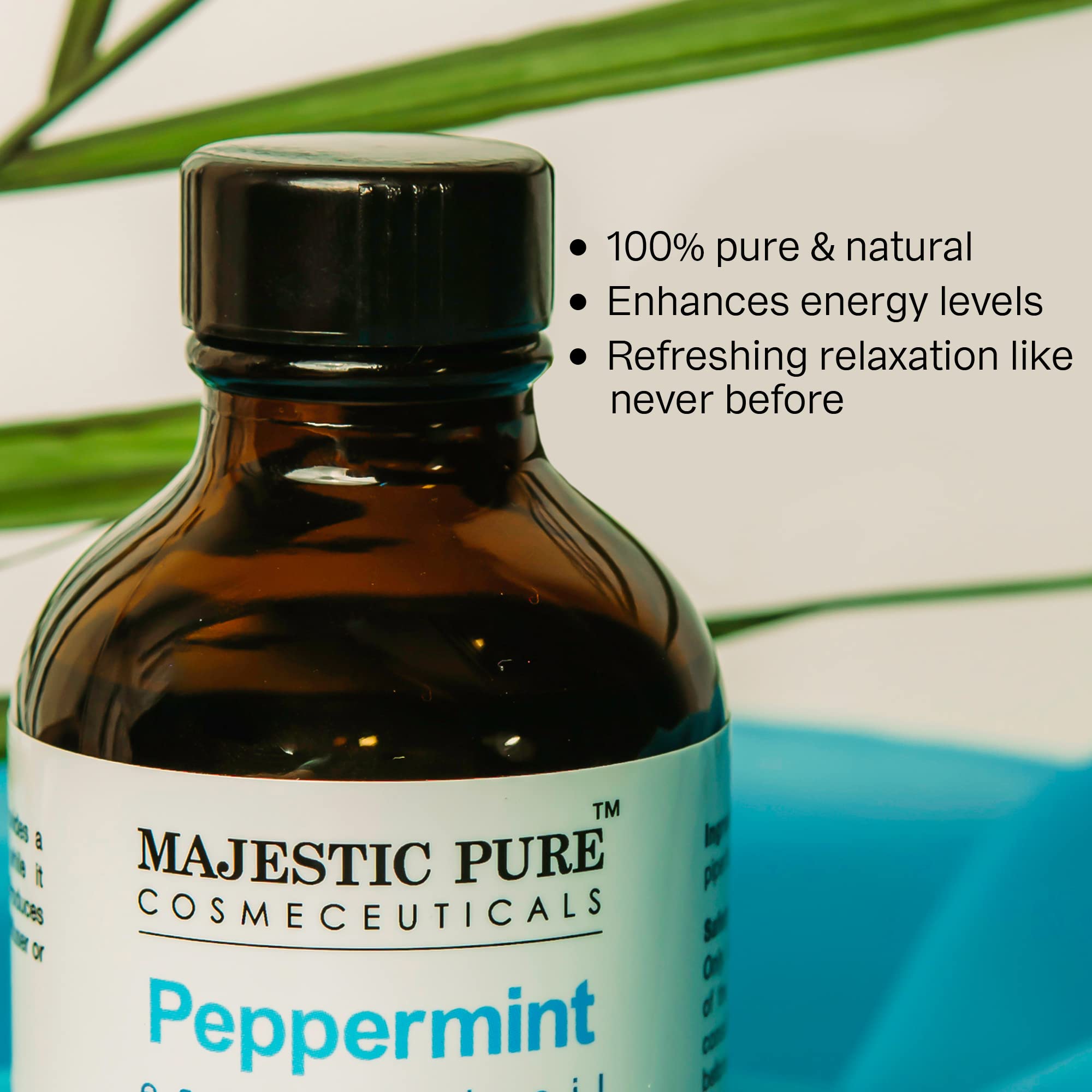 MAJESTIC PURE Peppermint Essential Oil, Therapeutic Grade, Pure and Natural Premium Quality Oil, 4 fl oz