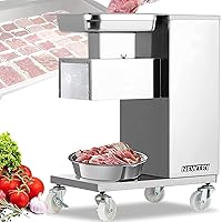 NEWTRY Commercial Meat Cutter Machine with 2 Blades, Heavy Duty, 1,100 lbs/h, NT-E Meat Cutting Machine for Restaurant Meat Slicer Strips Cubes Minces 110V US (5mm and 7mm blade)