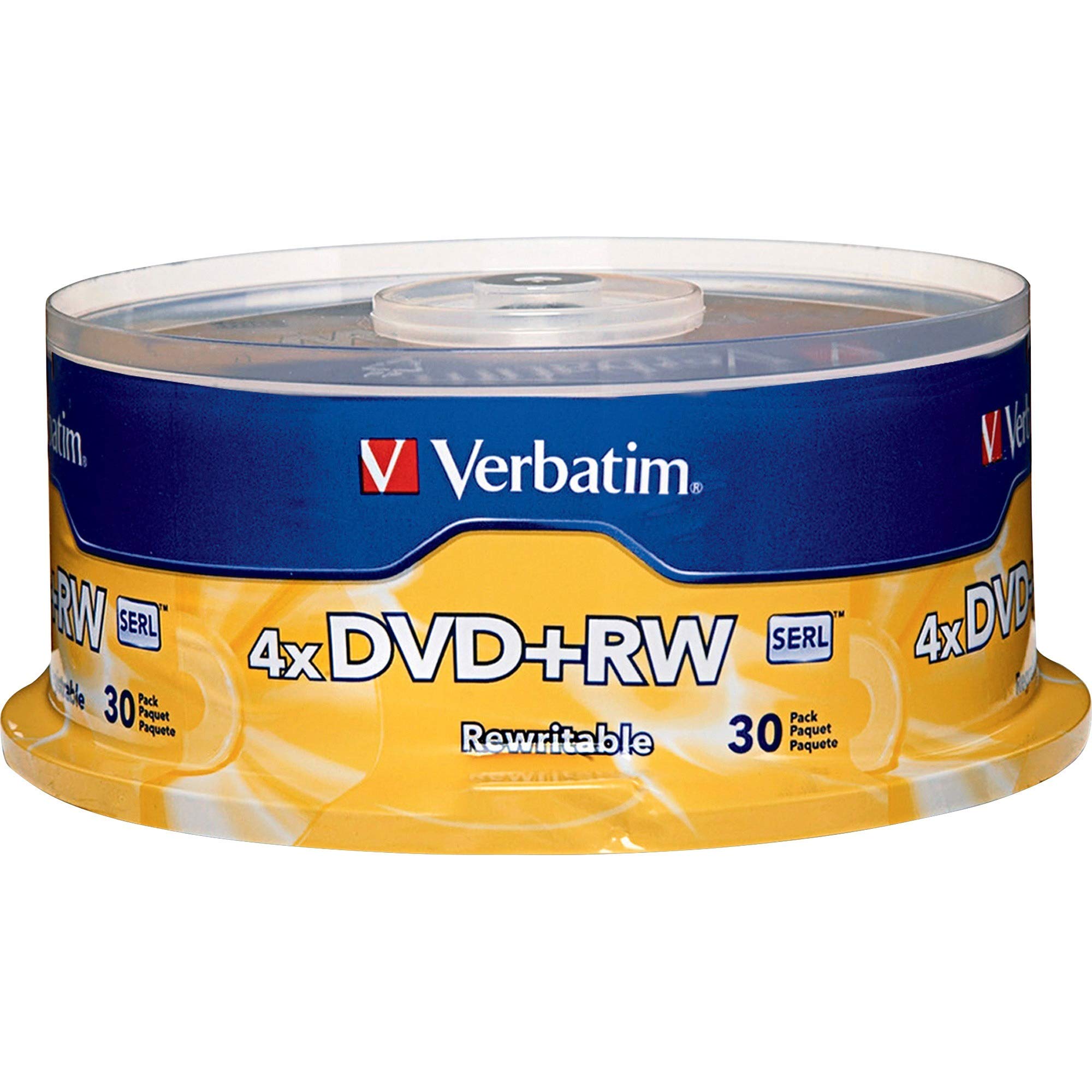 Verbatim DVD+RW 4.7GB 4X with Branded Surface - 30pk Spindle,Silver