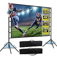 180 inch Projector Screen and Stand, 15FT Large Indoor Outdoor Movie Projection Screen 4K HD 16: 9 Wrinkle-Free Design for Backyard Movie Night Easy to Clean, 1.1Gain, 160° Viewing Angle & A Carry Bag