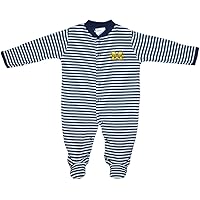 University of Michigan Wolverines Striped Footed Baby Romper
