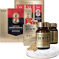 Korean Red Ginseng Extract 3000mg and Capsules Bundle - Saponin Hanppuri + The Root Original - Natural Energy Supplements for Immune Support, Stress Relief, Focus & Mental Clarity with Ginsenoside Rg3
