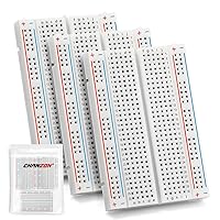 Chanzon 3 pcs Breadboard with 400 Tie Points (BB-801) Solderless Prototype Kit Universal PCB Bread Board Plus 2 Power Rail and Adhesive Back for Small DIY Kits Arduino Proto Raspberry rasp Pi Project