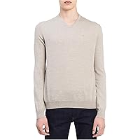 Calvin Klein Mens Knit Pullover Sweater, Beige, Small