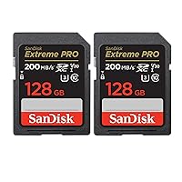 SanDisk 128GB Extreme PRO 200MB/s SDXC UHS-I Memory Card (2-pack) (2 Items)