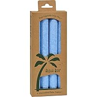 Palm Tapers Light Blue Candles, Unscented, 4 Count