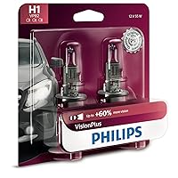 Philips Automotive Lighting H1 VisionPlus Upgrade Headlight Bulb with up to 60% More Vision, 2 Pack (H1VPB2)