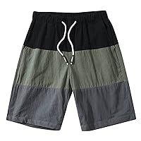 Mens Hawaiian Shorts Quick Dry Drawstring Swim Trunks Printed Swimming Surfing Board Shorts Beachwear