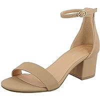 TOP Moda Darcie-1 Women's Fashion Ankle Strap Chunky Low Heel Dress Sandal Shoes