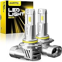 AUXITO 9005 LED Light Bulb, Real 1:1 Mini Size 20000LM 700% Ultra Brightness 6500K Cool White with Cooling Fan, HB3 Halogen Replacement Fog Light bulbs Plug and Play, Pack of 2