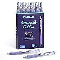 WRITECH Fine Point Gel Pens: Retractable 0.7mm Blue-Ink Color Pen for Journaling Smooth Writing Fine Point Tip Quick-dry Ink No Bleed Set 10ct