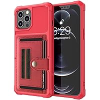 Case for iPhone 13 Pro Max/13 Pro/13/13 Mini, Premium Leather Card Holder Kickstand Durable Shockproof Wallet Protective Cover (Color : Red, Size : 13 Mini 5.4