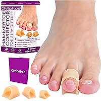 Hammer Toe Straightener, 6 Count Toe Straighteners for Curled, Crooked, Bent, Claw Toes, Hammer Toe Corrector for Women and Men, Gel Toe Cushion and Corrector, SML Size, Beige