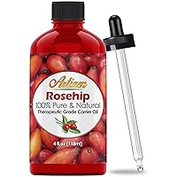 Cold Pressed Rosehip Oil - Pure, Therapeutic Grade for Skin, Hair & Nails, Ance Dropper Included - 4 fl oz