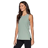 RBX Women's Gym Tank Top Tunic Length Yoga Tank, Relaxed Fit Super Soft Ribbed Side Sleeveless Workout Top